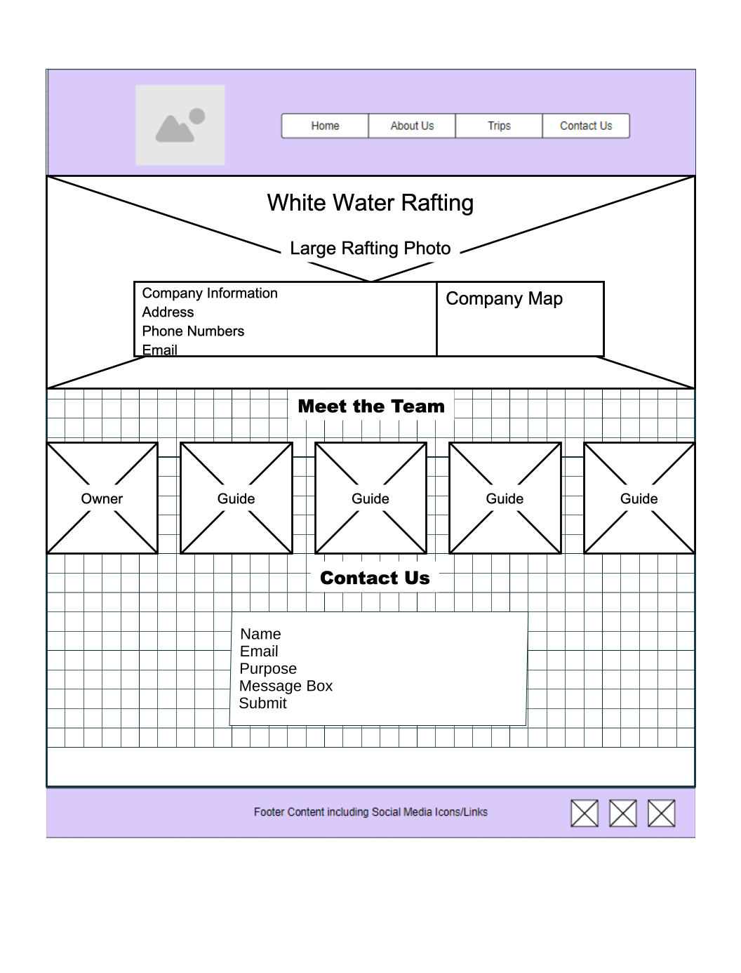 Contact Us Page Wireframe Design