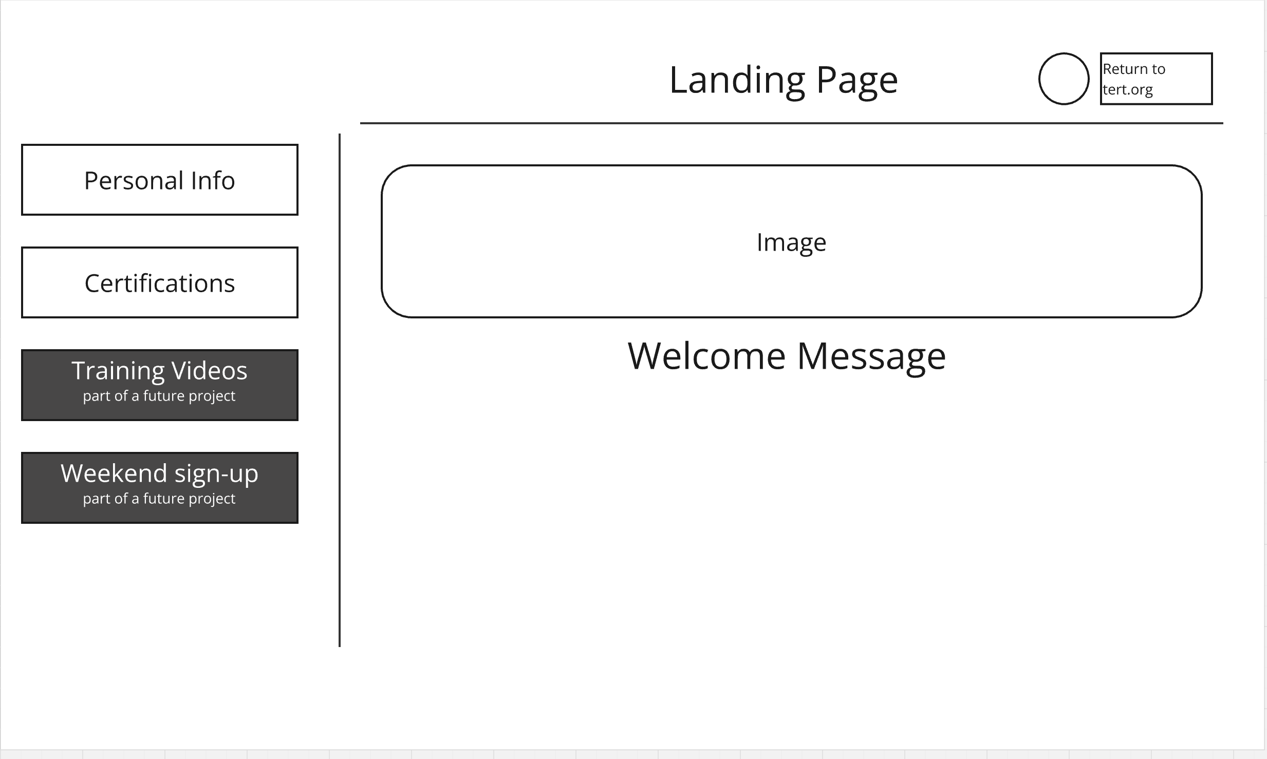 wireframe for landing page - desktop