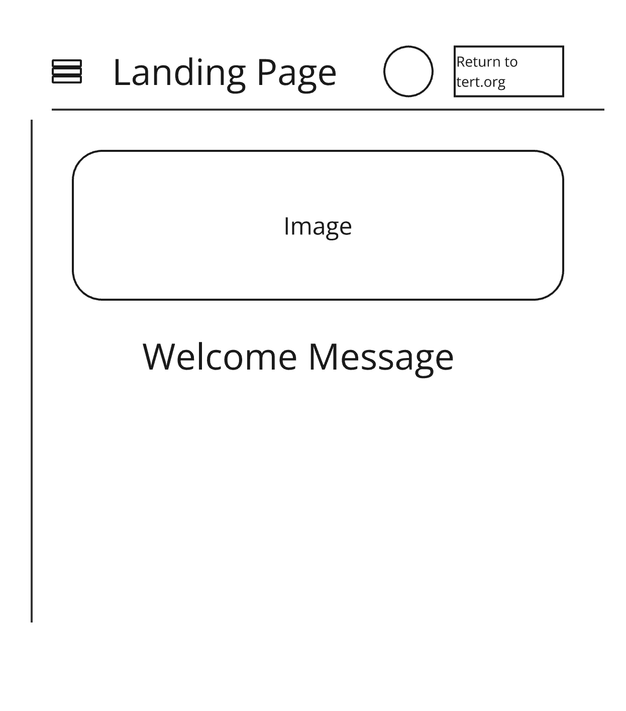 wireframe for landing page - mobile