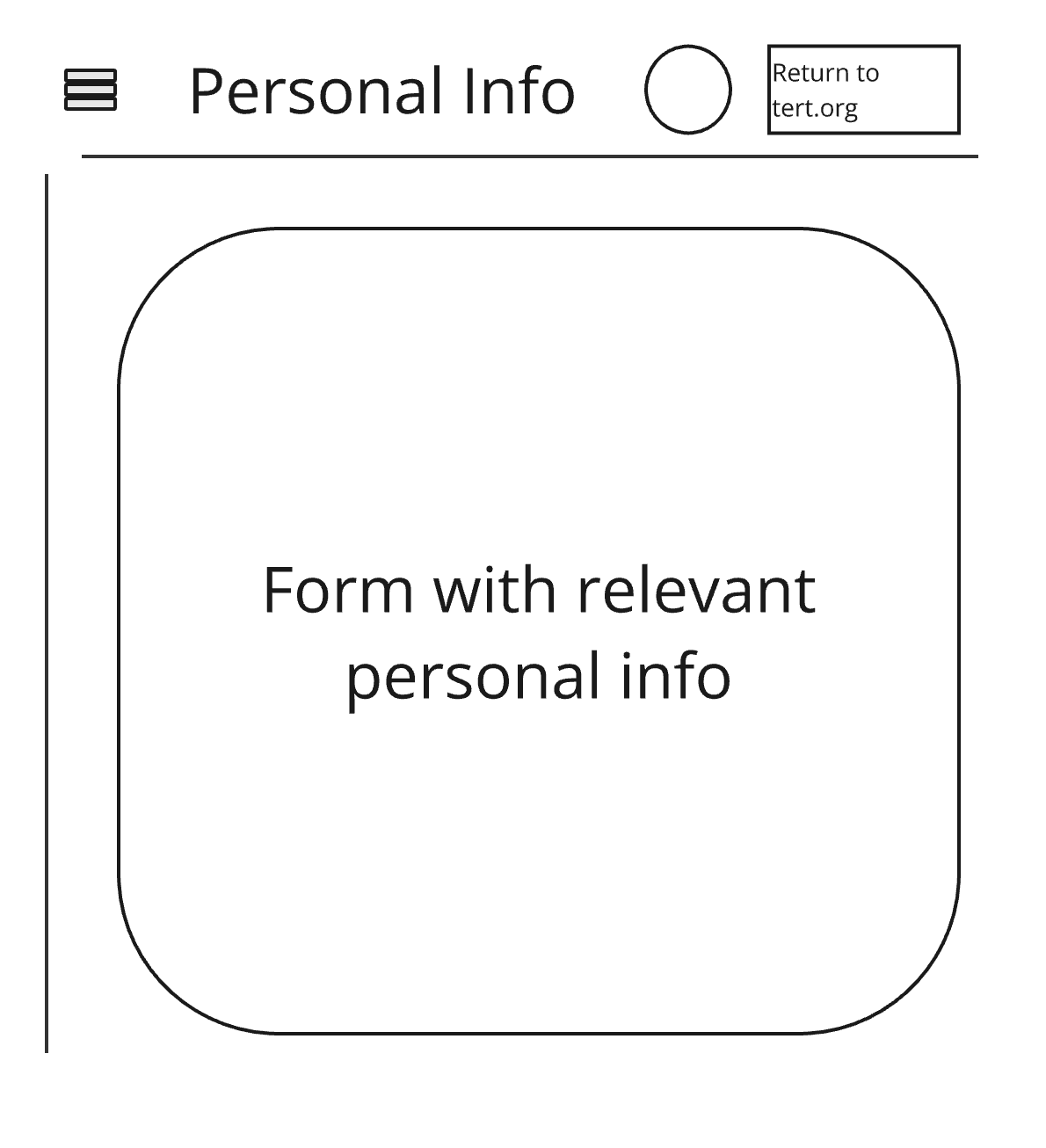 wireframe for Personal Info - mobile